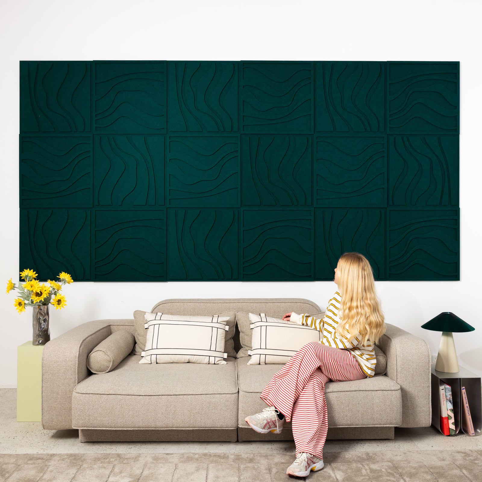 Wave Tile - Petroleum Green