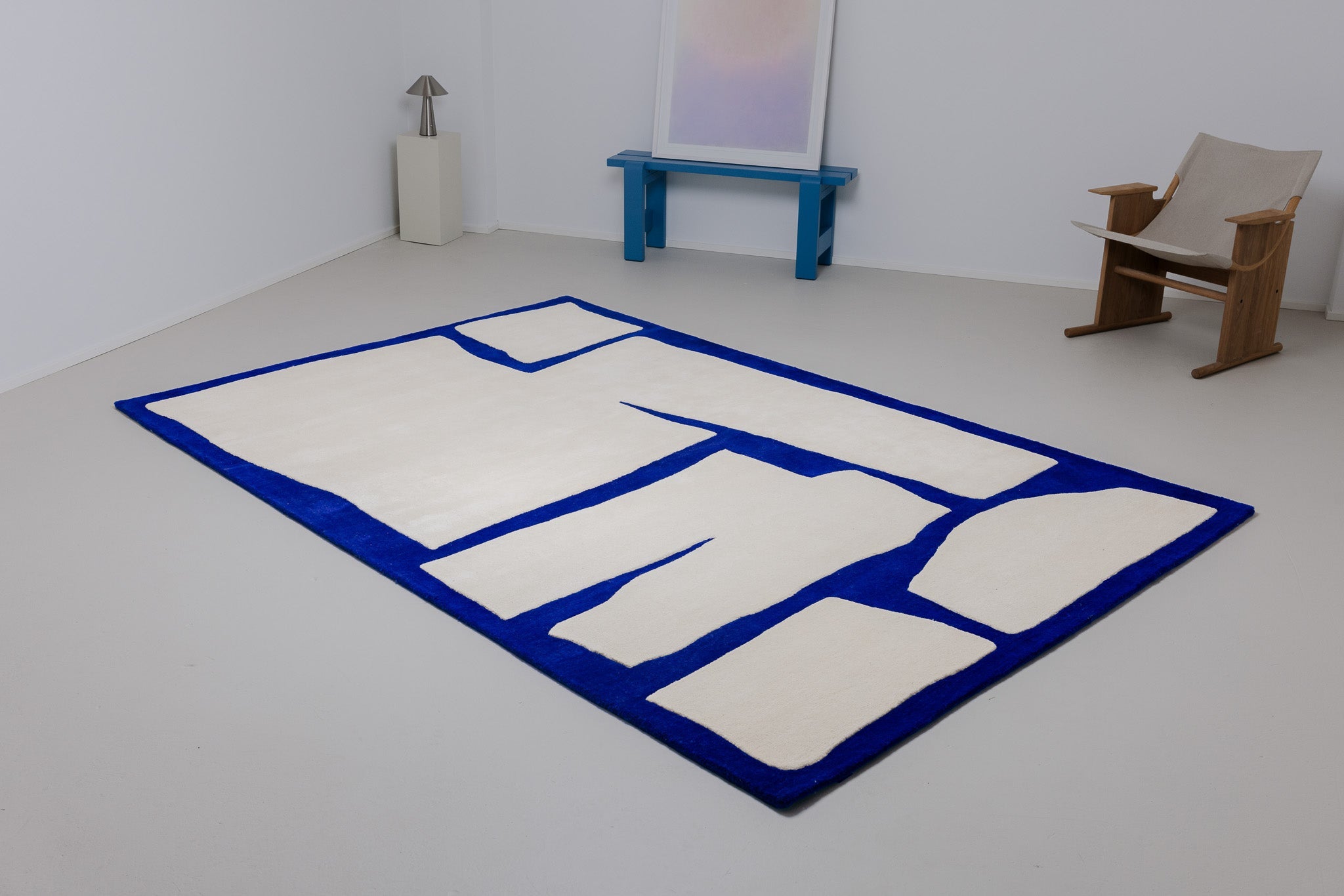 Stone rug - Ivory & Cobolt