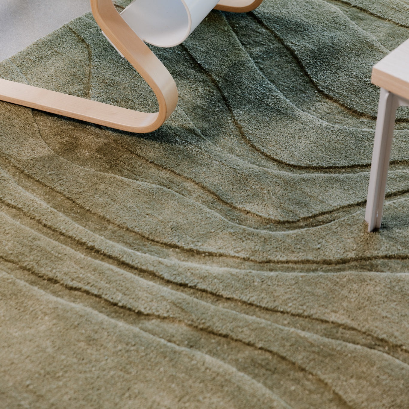 Wave rug - Soft Olive