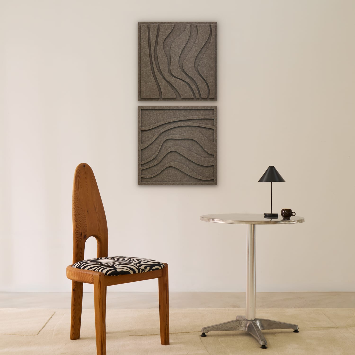 Wave Tile - Warm Grey