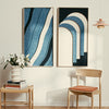 New modern art panels from Arturel’s Hats & Pants series, crafted sustainably from Danish Royal Guards uniforms for stylish acoustic enhancement.