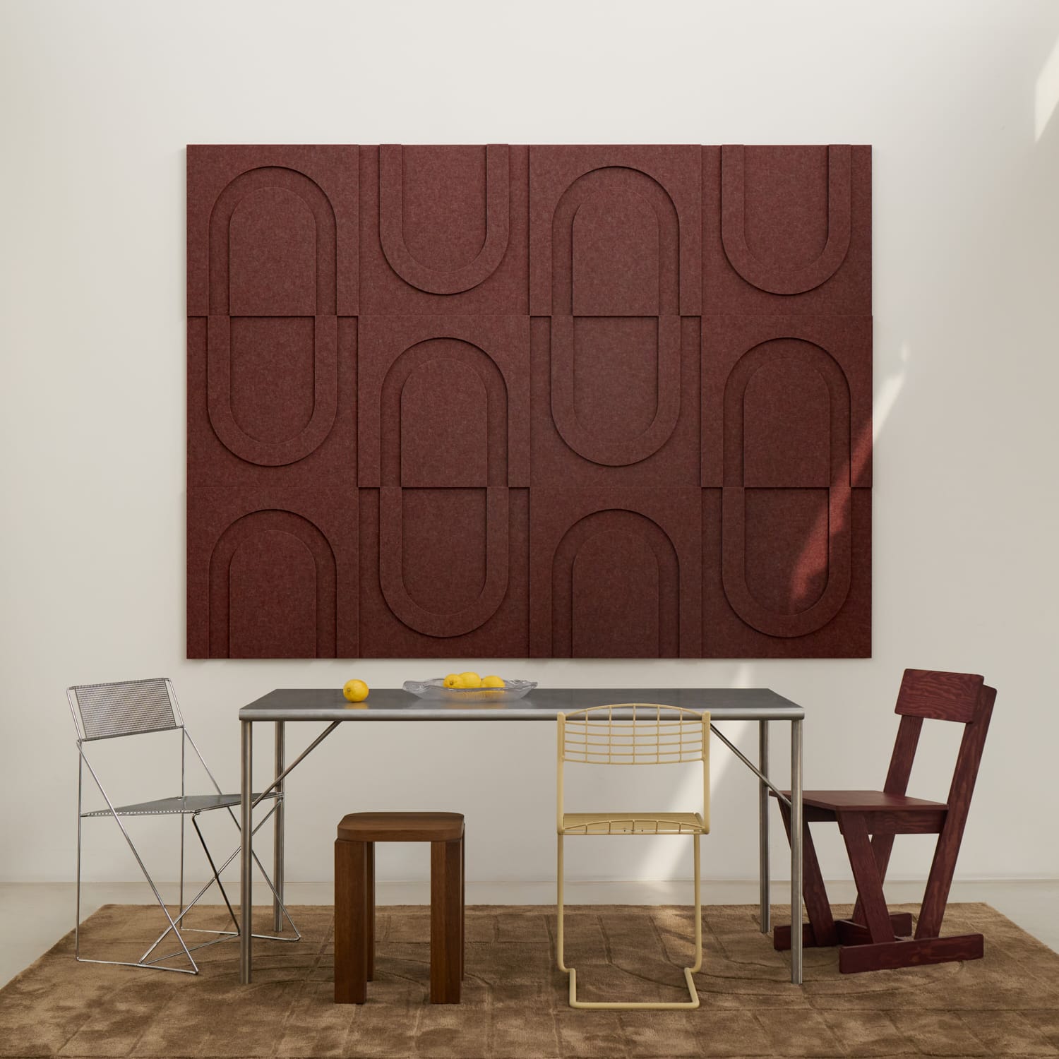 Geometric Tile - Reddish Brown