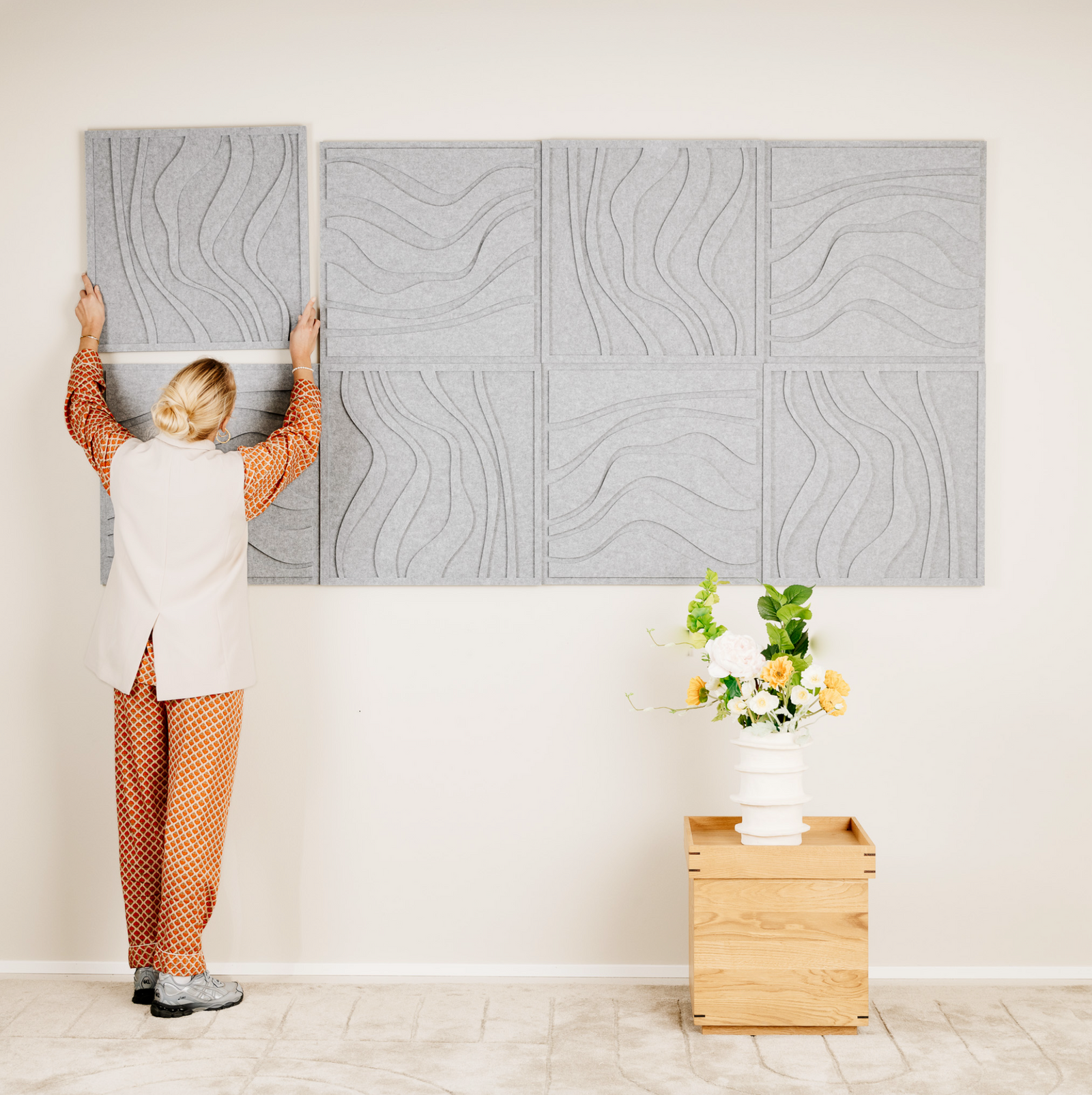 Wave Tile - Cloudy Grey