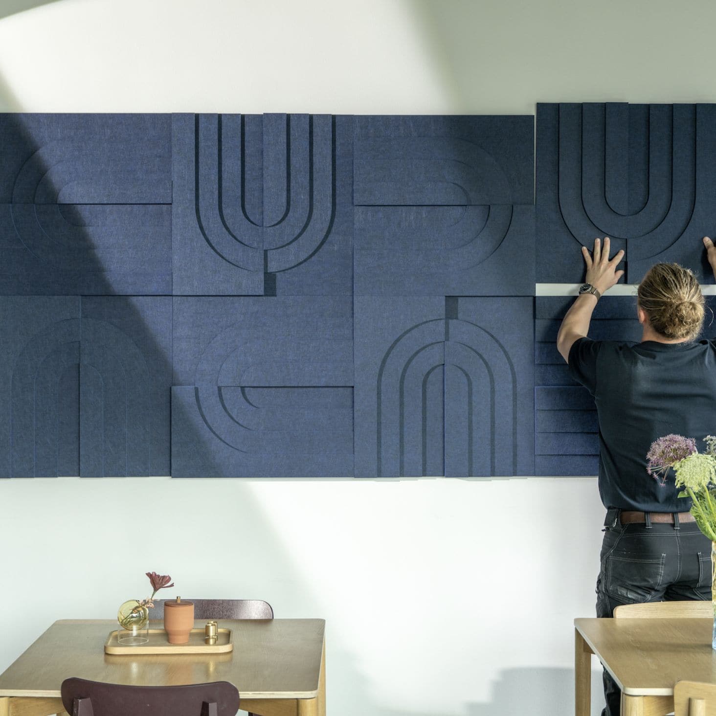 Visual demonstration of installing Arturel's Arch Series Acoustic Panel for enhanced sound absorption