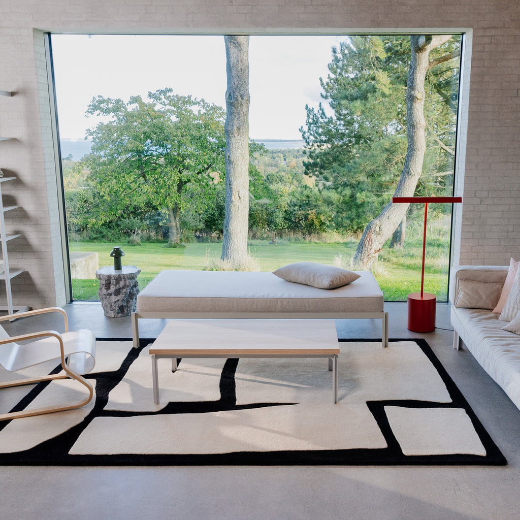Stone rug - Ivory & Black