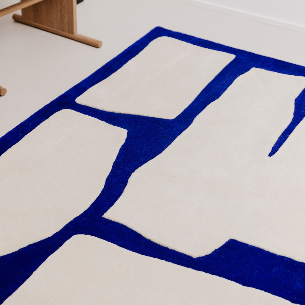 Stone rug - Ivory & Cobolt