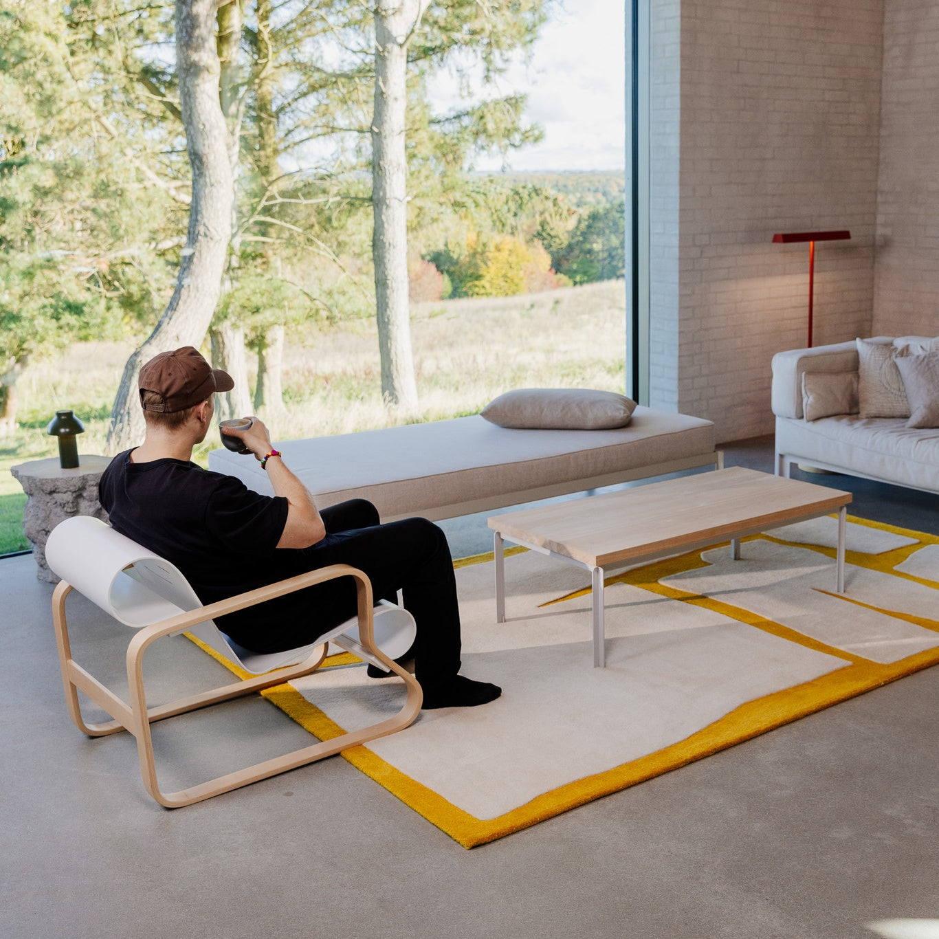 Stone rug - Ivory & Amber