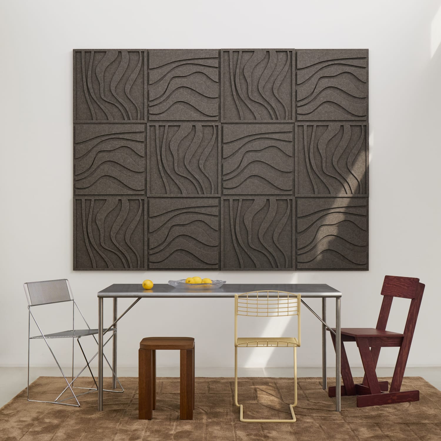 Wave Tile - Warm Grey