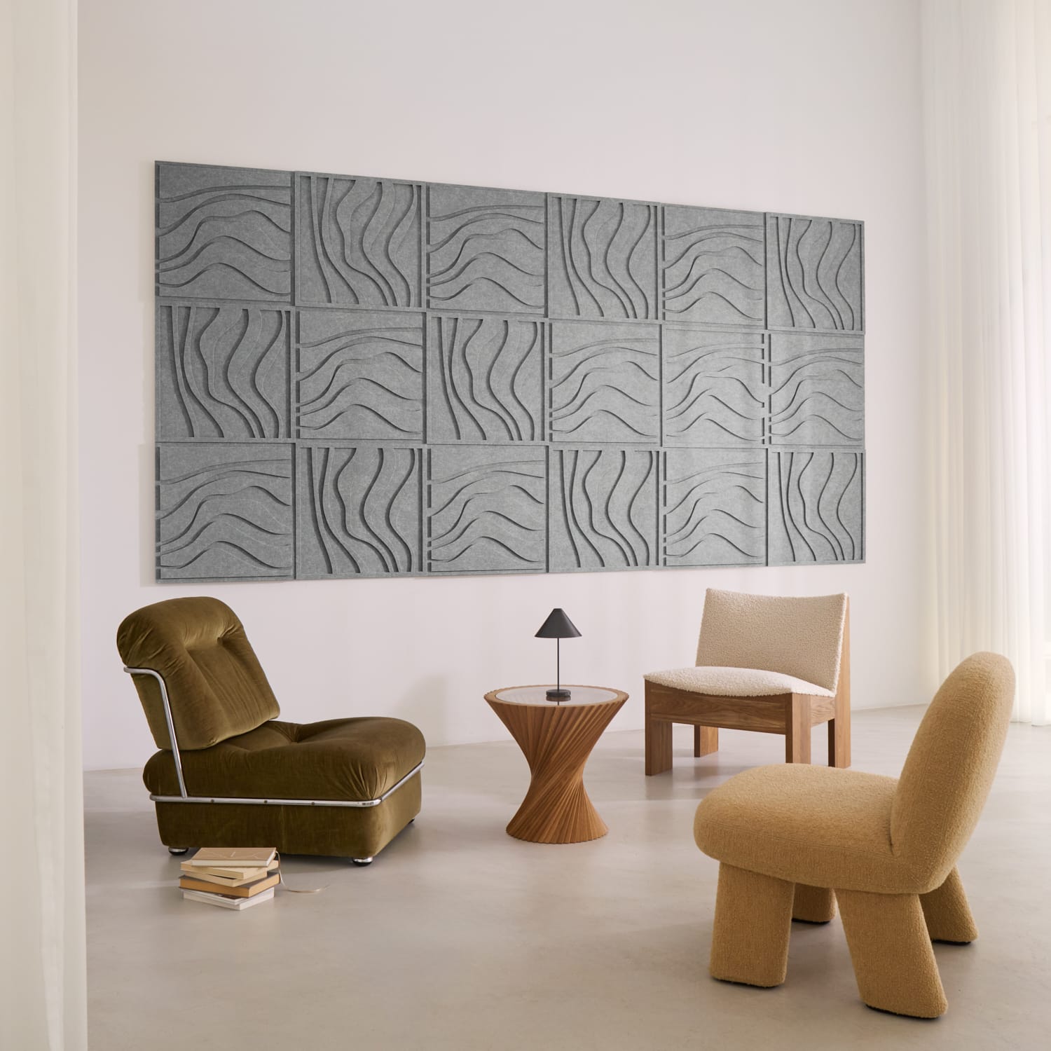 Wave Tile - Cloudy Grey