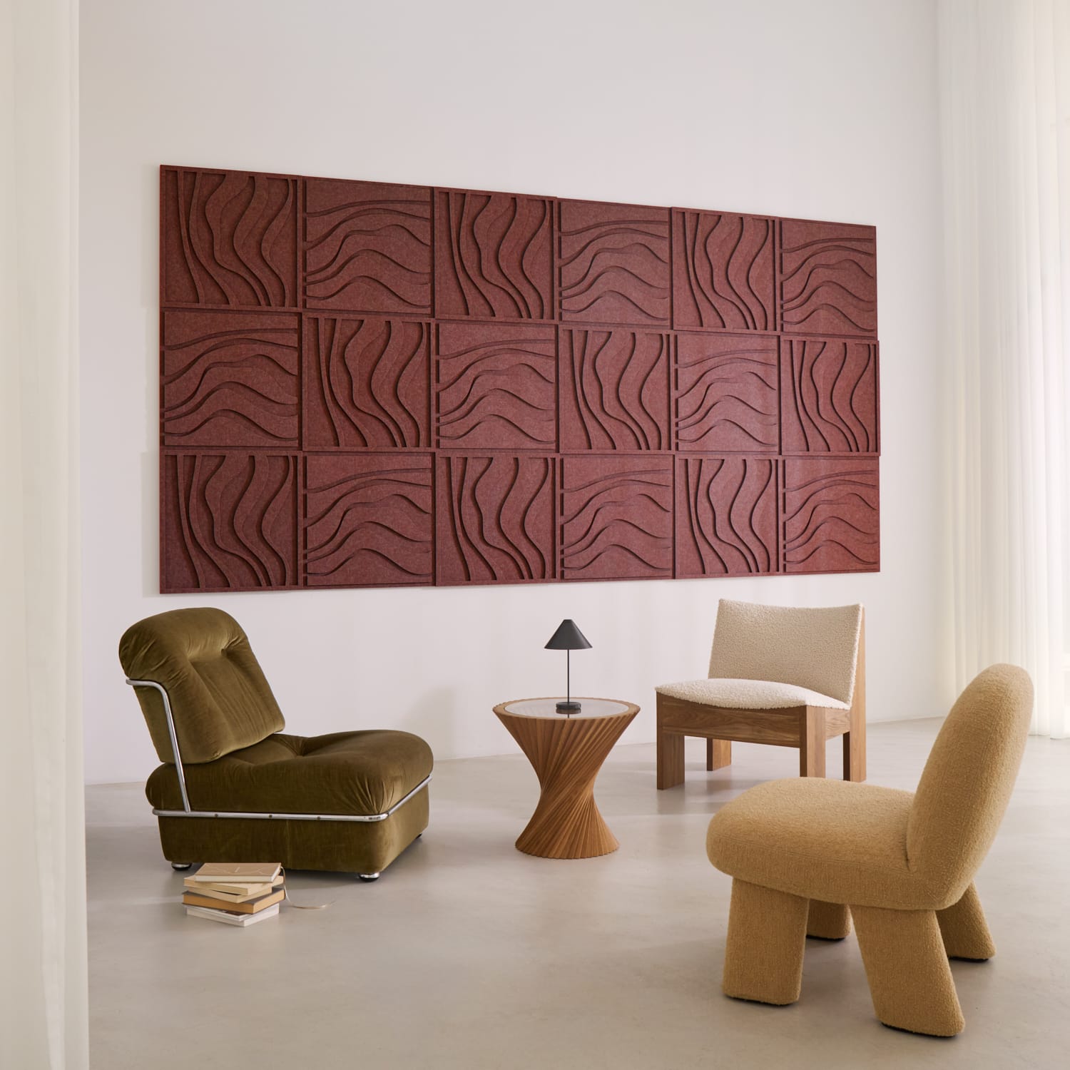 Wave Tile - Reddish Brown
