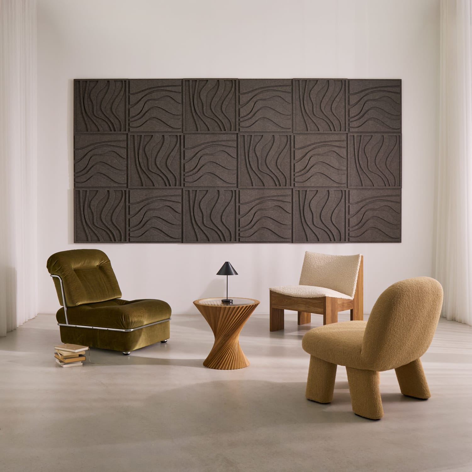 Wave Tile - Warm Grey