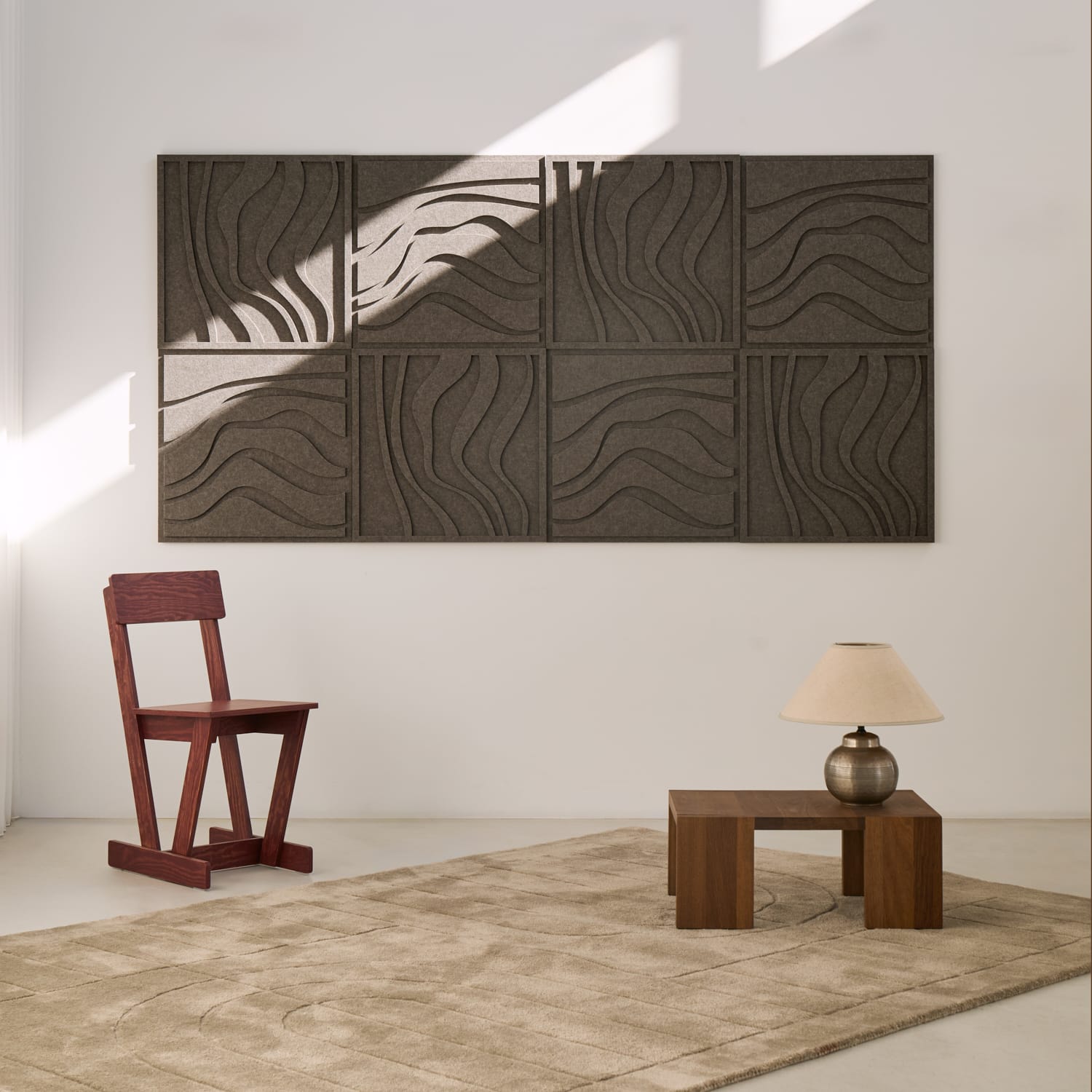 Wave Tile - Warm Grey